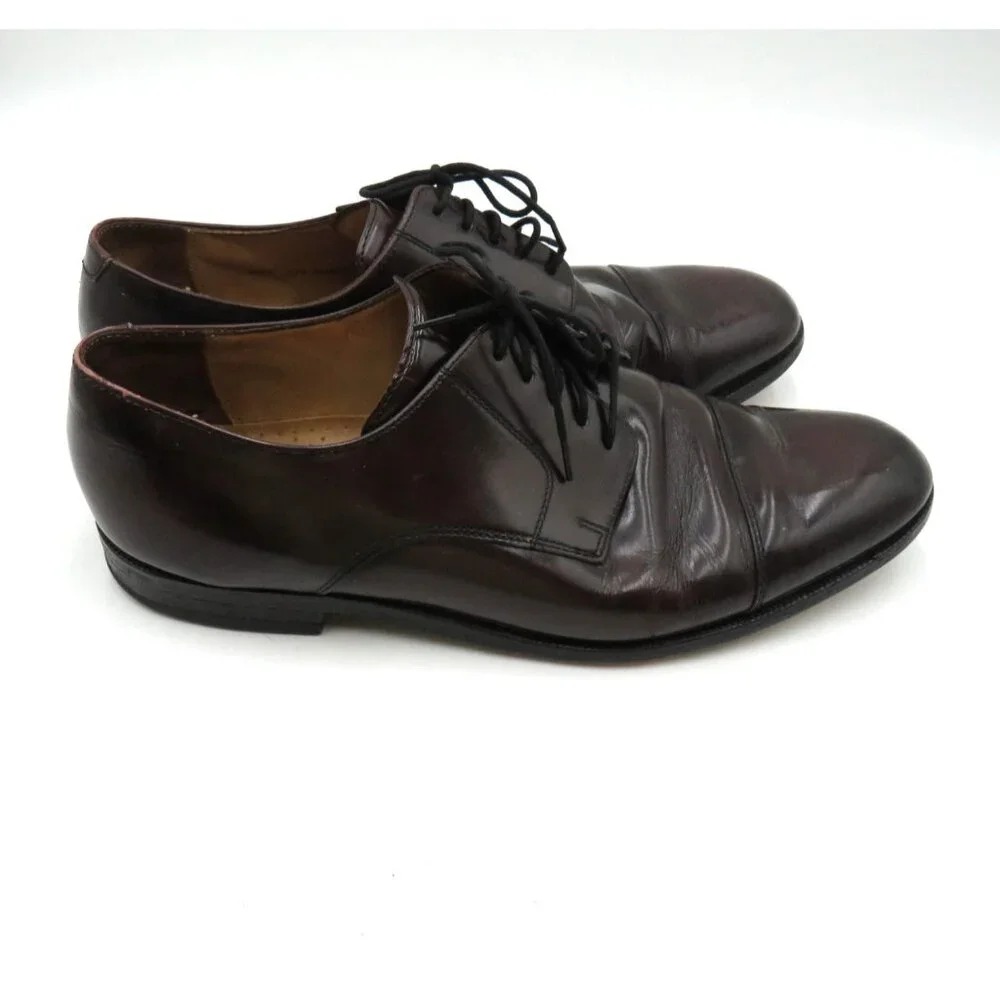 Cole Haan Dress Shoes Mens Size 12 Brown‎ Oxblood Cap Toe Leather Oxford Derby